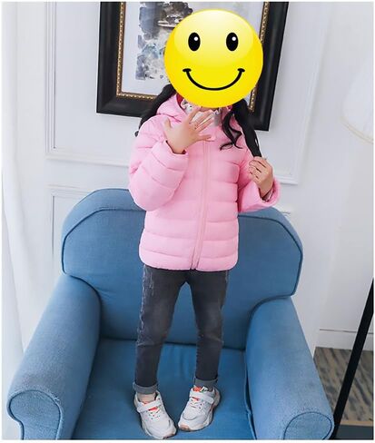 AIWUHE Baby Puffer Jacket Hooded Light Winter Coats Bear Ears Zipper Up Down Coats Outwear for Toddler Boys Girls 6M-4T in Saudi Arabia