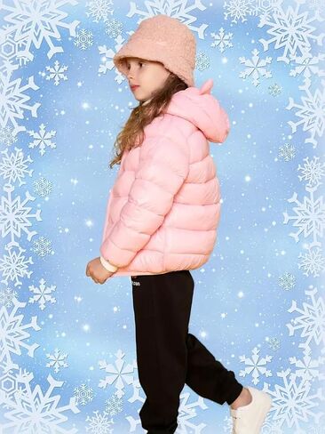 AIWUHE Baby Puffer Jacket Hooded Light Winter Coats Bear Ears Zipper Up Down Coats Outwear for Toddler Boys Girls 6M-4T in Saudi Arabia