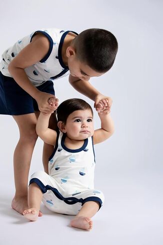MONICA + ANDY Unisex Baby Organic Racerback Shortall in Saudi Arabia