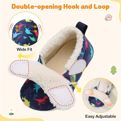 Joinfree Toddler Slippers Boys Girls Alemable House Shoes حافي حافي القدمين مع مطاط وحيد الطفل الراحة الدافئة في الخارج حذاء المشي في الهواء الطلق in Kuwait