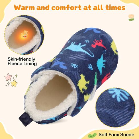 Joinfree Toddler Slippers Boys Girls Alemable House Shoes حافي حافي القدمين مع مطاط وحيد الطفل الراحة الدافئة في الخارج حذاء المشي في الهواء الطلق in Kuwait