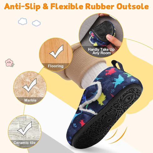 Joinfree Toddler Slippers Boys Girls Alemable House Shoes حافي حافي القدمين مع مطاط وحيد الطفل الراحة الدافئة في الخارج حذاء المشي في الهواء الطلق in Kuwait