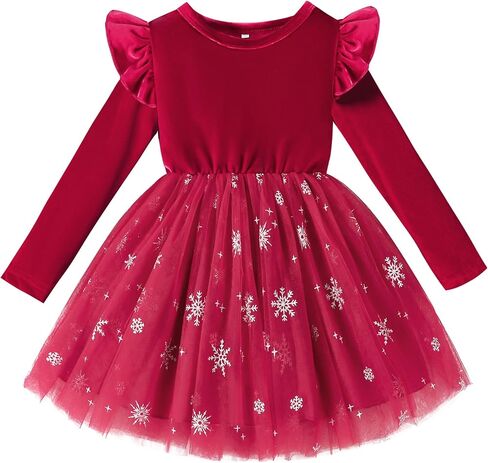 U · نيكاكا طفل رضيع فتيات مخملية فستان ترتر توتو الشتاء الصغار in Kuwait