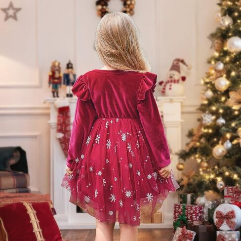 U · نيكاكا طفل رضيع فتيات مخملية فستان ترتر توتو الشتاء الصغار in Kuwait