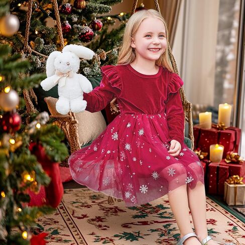 U · نيكاكا طفل رضيع فتيات مخملية فستان ترتر توتو الشتاء الصغار in Kuwait