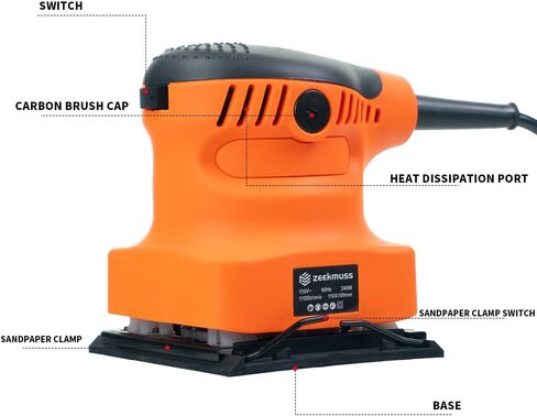 5 بوصة Sander 2AMP (240W) ، 11000 دورة في الدقيقة أداة صنفرة مدارية عشوائية ، 5 بوصات طقم صنفرة كهربائية ، 20 قطعة من الصنف in Saudi Arabia