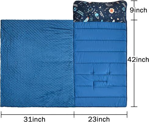 MWMWM Toddler Nap Mat with Removable Pillow and Blanket for Boys Girls Kids for Daycare, Preschool Travel Camping in Saudi Arabia