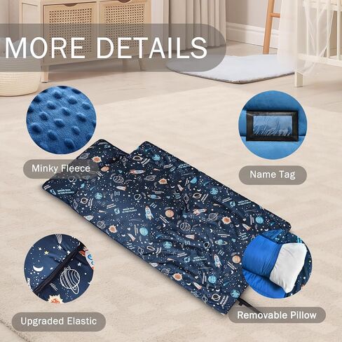MWMWM Toddler Nap Mat with Removable Pillow and Blanket for Boys Girls Kids for Daycare, Preschool Travel Camping in Saudi Arabia