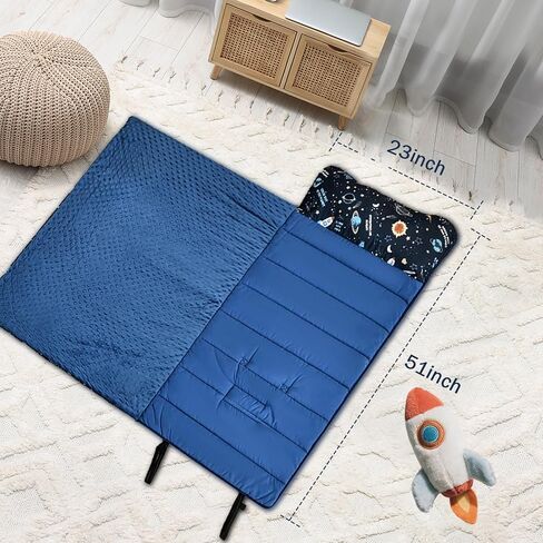 MWMWM Toddler Nap Mat with Removable Pillow and Blanket for Boys Girls Kids for Daycare, Preschool Travel Camping in Saudi Arabia