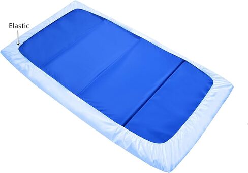 American Baby Company 2 Pack Forged Nap Mat Sheet مع زوايا مرنة 24 "× 48" × 4 " - ورقة راحة ميكروفيات ناعمة وذاتية أو غطاء حصيرة قيلولة للرعاية النهارية ومرحلة ما قبل المدرسة ، الأزرق in Kuwait