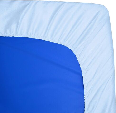 American Baby Company 2 Pack Forged Nap Mat Sheet مع زوايا مرنة 24 "× 48" × 4 " - ورقة راحة ميكروفيات ناعمة وذاتية أو غطاء حصيرة قيلولة للرعاية النهارية ومرحلة ما قبل المدرسة ، الأزرق in Kuwait