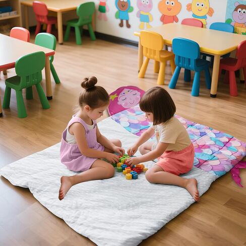 Thick Toddler Nap Mat with Pillow - Lightweight & Portable Toddler Sleeping Bag for Kids Boys Girls Aged 1~5 Daycare Preschool Travel in Saudi Arabia