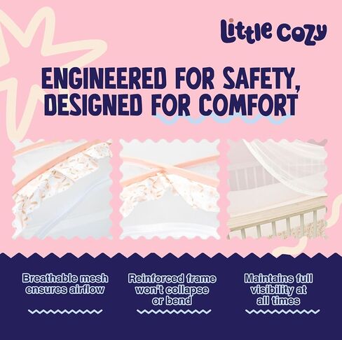 Crib Tent to Keep Baby from Climbing Out – Pop Up Crib Net Canopy with Strong Breathable Mesh, Double Auto-Lock Zippers & Durable Frame – Easy Install Baby Safety Cover for Standard Cribs in Saudi Arabia