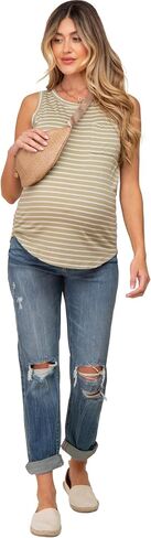 PinkBlush Distressed Knee Rolled Hem Maternity Straight Leg Jeans in Saudi Arabia