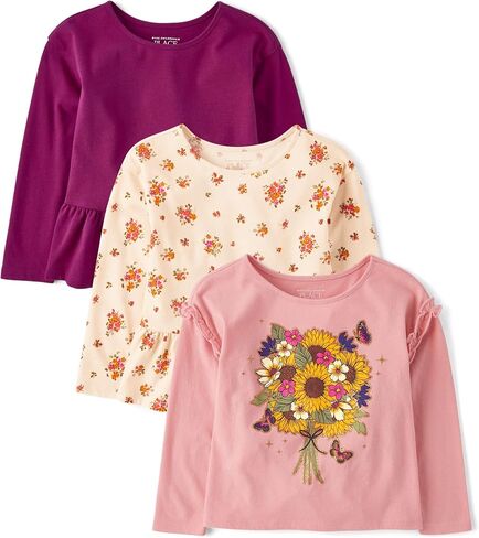 The Children's Place Baby Girls 'and Toddler متنوعون قمصان متماسكة طويلة الأكمام in Kuwait