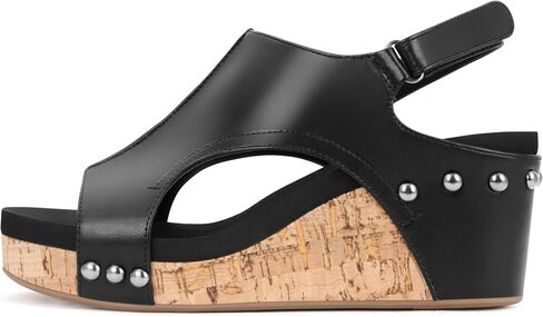 PARTY Women's Wedge Sandals With Buckle Ankle Strap for Dressy Summer in Saudi Arabia