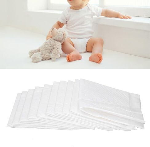 Baby Disposable Urine Changing Pad 10Pcs Newborn Infant Non Woven Fabric Soft Cotton Like Skin Friendly Fast Absorption Leak Proof Breathable PE Film 45 x 33cm in Saudi Arabia