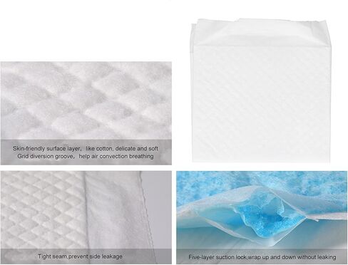Baby Disposable Urine Changing Pad 10Pcs Newborn Infant Non Woven Fabric Soft Cotton Like Skin Friendly Fast Absorption Leak Proof Breathable PE Film 45 x 33cm in Saudi Arabia
