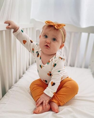 Fullfamous Baby Girl's 3pc Frill Long Sleeve Romper and Pant Set in Saudi Arabia