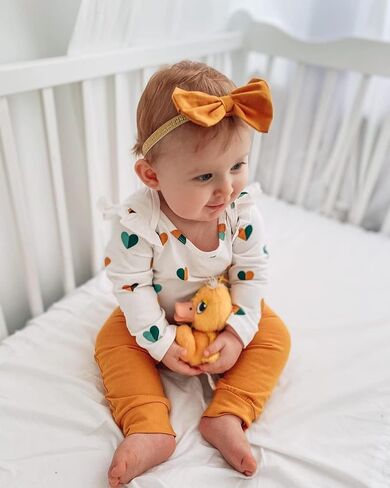 Fullfamous Baby Girl's 3pc Frill Long Sleeve Romper and Pant Set in Saudi Arabia
