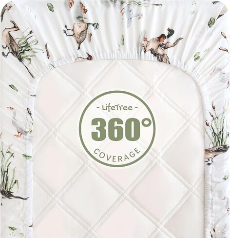 Lifetree Masslin تغيير غطاء وسادة للبنات Baby Girls ، 70 ٪ Viscose من الخيزران و 30 ٪ من القطن ، و 16 "× 32" أغطية وسادة الجدول حفاضات ، وألواح الوسادات المتغيرة الناعمة ، ونمط مالارددوك in Kuwait