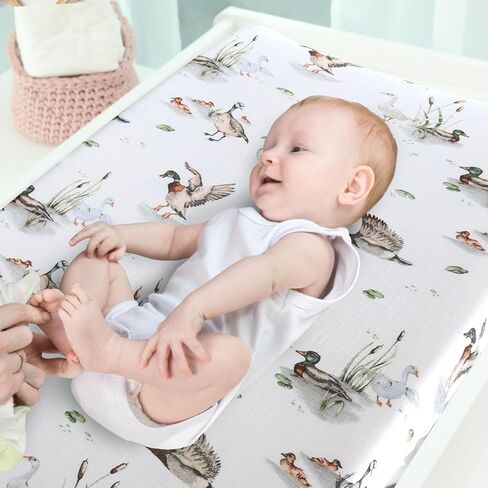 Lifetree Masslin تغيير غطاء وسادة للبنات Baby Girls ، 70 ٪ Viscose من الخيزران و 30 ٪ من القطن ، و 16 "× 32" أغطية وسادة الجدول حفاضات ، وألواح الوسادات المتغيرة الناعمة ، ونمط مالارددوك in Kuwait