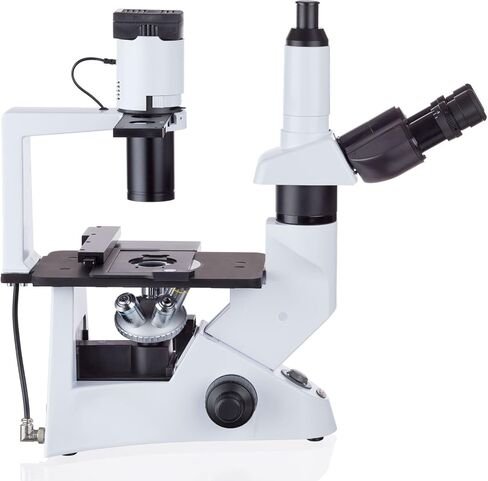 AMSCOPE 40-400X مقلوب غير مصحح للتصحيح الطور المجهر مع إضاءة 30 واط in Kuwait