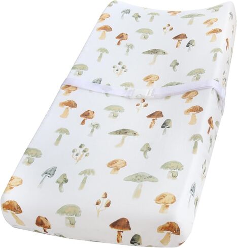 Lifetree Masslin تغيير غطاء وسادة للبنات Baby Girls ، 70 ٪ Viscose من الخيزران و 30 ٪ من القطن ، و 16 "× 32" أغطية وسادة الجدول حفاضات ، وألواح الوسادات المتغيرة الناعمة ، ونمط مالارددوك in Kuwait