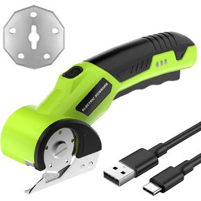 Cordless Electric Scissors, 4.5V Cardboard Cutter with Safety Lock and 2 Blades,Rechargeable Box Cutter for Fabric,Plastic, Gifts for Men,Women in Saudi Arabia