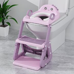 Potty Training Seat, Upgrade 2 in 1 Potty Training Toilet with Step Stool Foldable Toddler Toilet Seat for Kids Boys Girls Toddler Potty with Splash Guard Anti-Slip Pad Adjustable Ladder & Seat Height in Saudi Arabia