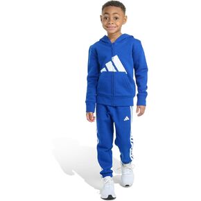 adidas Baby Boys 2-piece Long Sleeve Essential Big Logo Fleece Jacket & Jogger Set in Kuwait