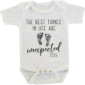Witty and Bitty The Best Things in Life Are Unexpected Pregnancy Reveal Announcement Onesie/Bodysuit in Kuwait