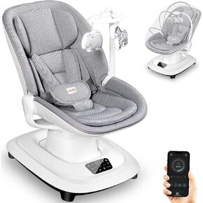 Baby Swings for Infants, Electric 3D-Motion Baby Swings with 7 Modes, 5-Point Harness, APP Control, 12 Preset Melodies, Indoor Toddler Swing for Boys Girls, Newborn Nursery Essentials (7-33lbs) in Kuwait