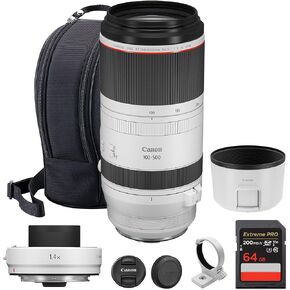 Canon RF 100-500mm f/4.5-7.1L is USM Lens – Full-Frame Telephoto Zoom Lens with Image Stabilization & Fast Autofocus for Wildlife (4112C002) Extender RF 1.4X + 64GB Memory Card in Kuwait