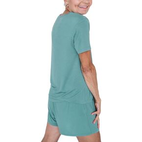 PIPER & MINT Drier Nights Sleep Tee & Short Sets - Quick Dry Ultra Soft Cooling Pajama Tee Shirt and Shorts for Women in Saudi Arabia