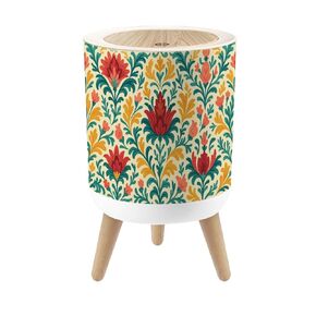 Bathroom Trash Can with Lid Surfer Dinosaur Seamless Dinosaur Drawing Fun for Kids Fabrics Garbage Bin Waste Basket for Kitchen Office Bedroom Decoration Diaper Pail 1.8 Gallon in Kuwait