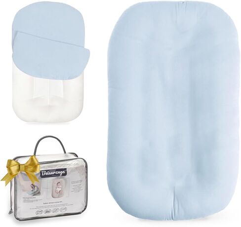 Baby Lounger - Snuggle Me Indist Lounger for Newborns | وسادة وقت مستيقظ ، ناعمة ومحمولة ، هدية أساسية- أبيض (شملت غطاء التسكع) in Kuwait