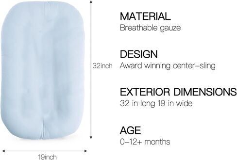 Baby Lounger - Snuggle Me Indist Lounger for Newborns | وسادة وقت مستيقظ ، ناعمة ومحمولة ، هدية أساسية- أبيض (شملت غطاء التسكع) in Kuwait