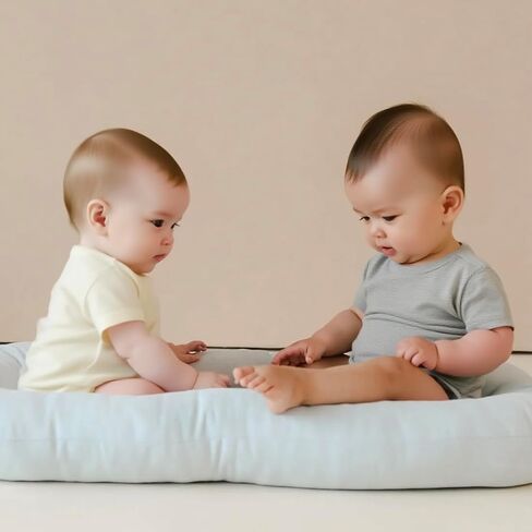 Baby Lounger - Snuggle Me Indist Lounger for Newborns | وسادة وقت مستيقظ ، ناعمة ومحمولة ، هدية أساسية- أبيض (شملت غطاء التسكع) in Kuwait