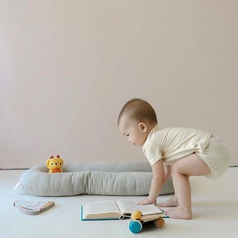 Baby Lounger - Snuggle Me Indist Lounger for Newborns | وسادة وقت مستيقظ ، ناعمة ومحمولة ، هدية أساسية- أبيض (شملت غطاء التسكع) in Kuwait