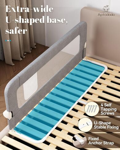 Upgraded Bed Rails for Toddlers with U-Shape Base, 33" Toddler Bed Rails with More Stable and Secure, Suitable for Crib, Twin Bed, High/Low Mattresses, Box/Platform Bed(White) in Saudi Arabia