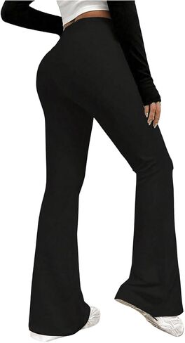 MakeMeChic Women's Maternity Pants High Waisted Bell Bottom Flare Going Out Pants Pregnancy Trousers in Saudi Arabia
