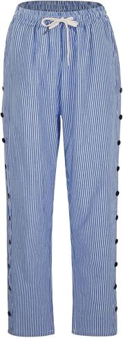 Linen Pants for Women 2025 Plus Size Summer Fashion Casual Pants Comfy Drawstring Elastic Waist Boho Beach Trouser in Kuwait