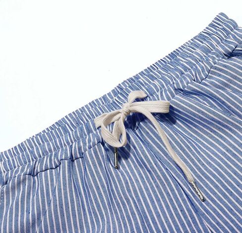 Linen Pants for Women 2025 Plus Size Summer Fashion Casual Pants Comfy Drawstring Elastic Waist Boho Beach Trouser in Kuwait