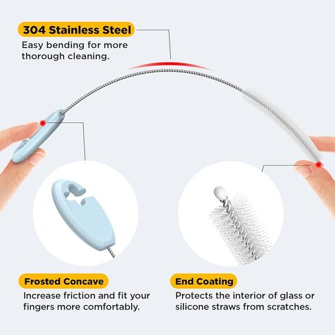 مجموعة فرشاة القش ، مجموعة نظافة من 4 قطع مع حلقة رئيسية مخصصة للقش القابل لإعادة الاستخدام ، Tumblers وزجاجات المياه - مصممة للأطفال والكبار ، الأرجواني in Kuwait