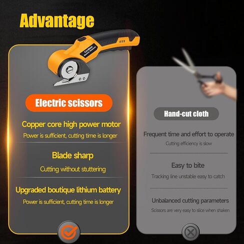 مقص كهربائي قاطع من الورق المقوى مع ضوء LED .2000mAh 4V كفاءة عالية المحرك عالي السرعة الصلب شفرة التشغيل مريحة القطع القاطع قاطع القطع in Saudi Arabia
