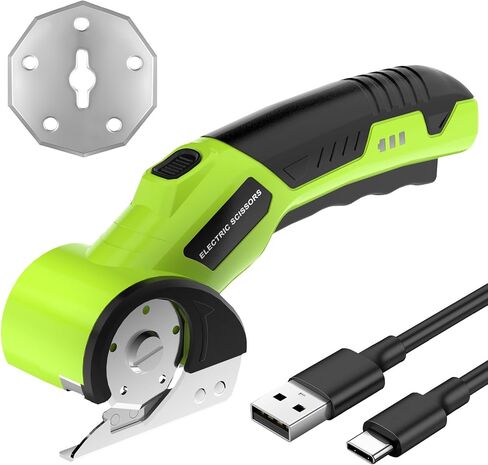 Cordless Electric Scissors, 4.5V Cardboard Cutter with Safety Lock and 2 Blades,Rechargeable Box Cutter for Fabric,Plastic, Gifts for Men,Women in Saudi Arabia