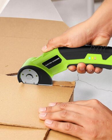 Cordless Electric Scissors, 4.5V Cardboard Cutter with Safety Lock and 2 Blades,Rechargeable Box Cutter for Fabric,Plastic, Gifts for Men,Women in Saudi Arabia