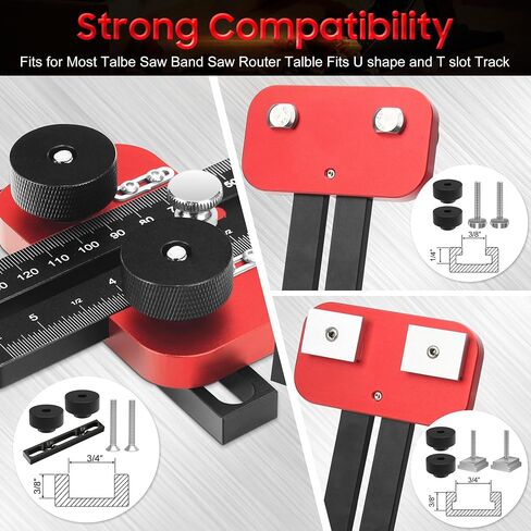 Thin Rip Jig Table Saw Jig Guide, Repetitive Narrow Strip Cuts 3 Pulleys Woodworking Tools, Fits for 3/8"x3/4" U Slot & 1/4"x3/8" T Slot in Saudi Arabia