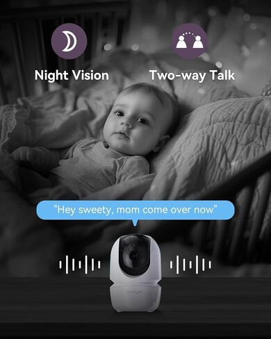 7" Split-Screen Baby Monitor with 2 1080P Cameras, 720P HD No WiFi Monitor with a Flexible Bracket, Video Baby Monitor with Camera and Audio, 2 Way Audio, Remote PTZ, Auto Night Vision in Saudi Arabia